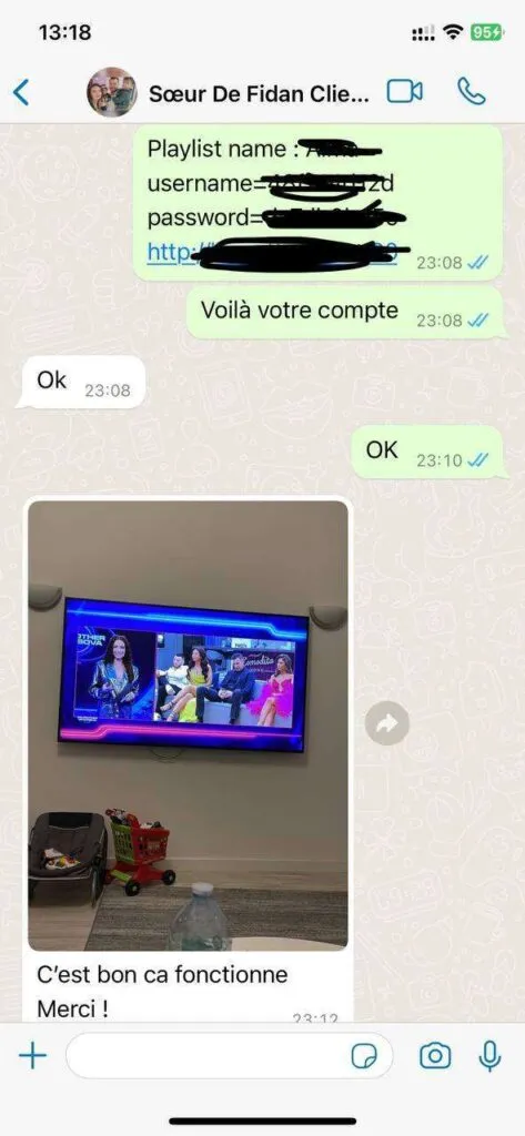 Verified customer WhatsApp testimonial for WorthyStream IPTV